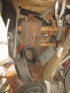 Content of barn door section of garden storage shed take what you want