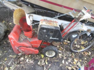 Vintage Simplicity gas powered snowblower will need work