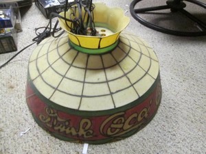 Vintage plastic Stained glass style Coca-Cola hanging light