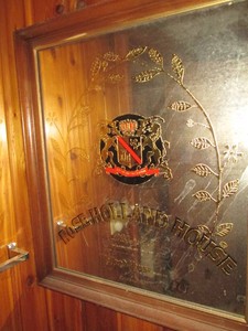 Vintage framed Rose Holland House mirror back wall decor