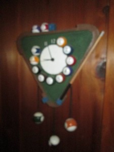 Pool themed wall clock