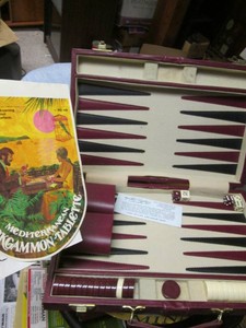 Vintage Backgammon game in hardside game case