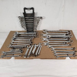 Lot of Chrome Vanadium and Pittsburgh Combination Wrenches in Various Sizes