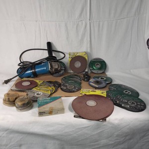 Ryobi 4 12 Angle Grinder with Various Cutting Wheels and Accessories