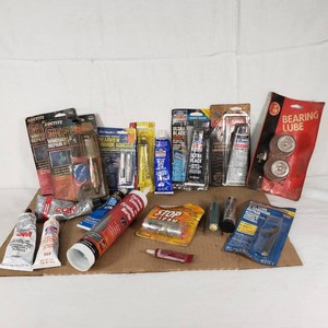 Lot of Automotive Repair and Adhesive Products Including Loctite, Permatex, and Mopar