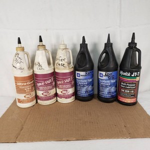 BG Synthetic Lubricant Lot including Mystik JT-7 Multi-Purpose Gear Lubricant and GM Synthetic Axle Lubricant  - All Partially Full
