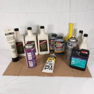 Variety of Automotive Liquids and Additives - All partially full