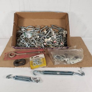 Lot of Assorted Eye Bolts, Turnbuckles, and Hardware