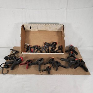Lot of Spring Clamps and Hooks with Accessories