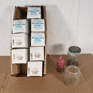 Stainless Steel Trim Nails and Presto Brads including Clendenin Bros. Boxes