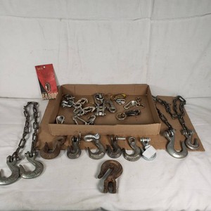 Chain and Hardware Lot including Hooks, Shackles, and Swivels