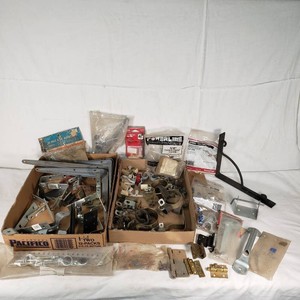 Lot of Assorted Hardware, Shelf Brackets and Clamps
