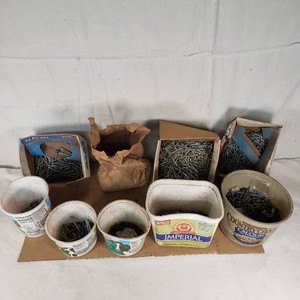 Lot of Various Screws and Nails in Containers and Boxes