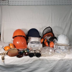 Lot of Safety Equipment including Hard Hats, Safety Glasses, and Ear Protection