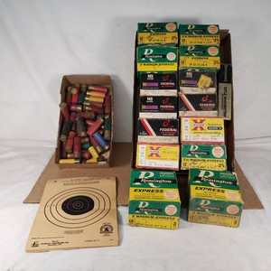 Lot of Shotgun Shells and Empty Shotgun Shell Boxes