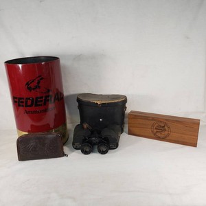 Federal Ammunition Bin, Sears Binoculars, and Freedom Arms Case Lot