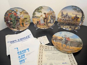 Knowles Oklahoma Collector Plates by Mort Kunstler Set of 4