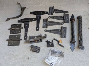Assorted Black Barn Door Gate Hardware Hinges Latch Spring Closers