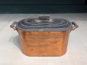 Antique Galvanized Copper Farmhouse Boiler Wash Tub