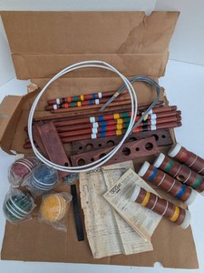 Forster Skowhegan Vintage Croquet Set Wood Mallets Original Box