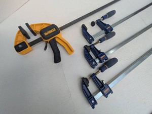Irwin F-Clamps & DeWalt Trigger Bar Clamp Woodworking Set