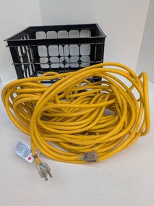 Yellow Outdoor Extension Cord Set 15A 125V 1875W Clear Ends