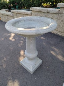 Pedestal Bird Bath Garden Yard Outdoor Decor Approx 28in
