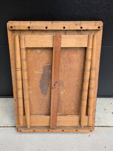 Vintage Wood Folding Table with Turned Legs 24 x 32 x 26