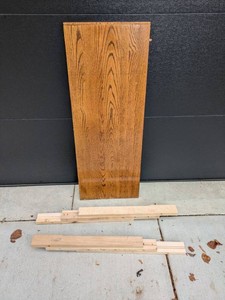 Vintage Oak Furniture Part Lot Roll End Panel & Wooden Rails