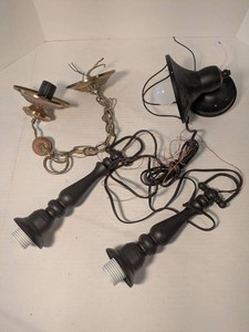 Lot of Assorted Light Fixture Parts Wall Sconce Pendant Hardware