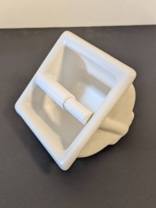 Vintage White Ceramic Recessed Toilet Paper Holder Bathroom Fixture