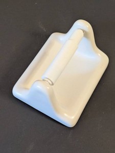 White Ceramic Wall Mount Toilet Paper Holder w Roller Bath Fixture