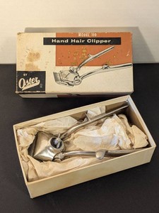 Vintage Oster Model 110 Manual Hand Hair Clipper w Original Box
