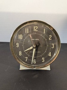 Vintage Westclox Big Ben Wind Up Alarm Clock Black Dial USA