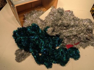 Box Lot of Assorted Vintage Christmas Garlands