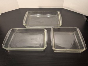Pyrex Clear Glass Baking Dishes Set Square Rectangular Ovenware