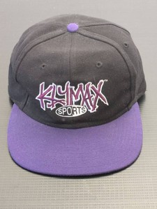 Vintage Klymax Sports Snapback Hat Black Purple Wool Blend Cap