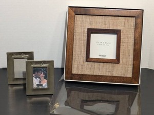 Pier 1 Imports Wood Jute Picture Frame & Forever Yours Mini Frames
