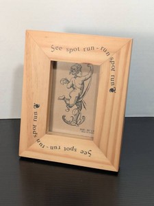 Vintage See Spot Run Wooden Picture Frame 3.5x5 Tabletop Taiwan