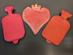 Vintage Rubber Hot Water Bottle & Heart Warmer Set Made in USA