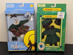 Vintage Madeline Doll Clothing Outfit Set Fancy Dress Dress Coat Muff