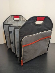 Collapsible Insulated Trunk Organizer Grocery Cooler Tote 3 Compartment