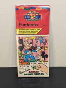 Vintage Disney Mickeys Stuff for Kids Funforms No. 5 Jumbled Picture Puzzles NOS