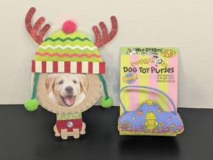 Wee Doggies Dog Toy Purse & Holiday Dog Photo Frame Pet Lot