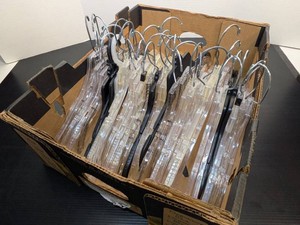 Assorted Retail Plastic Clothes Hangers Clear Black Adult Garment Lot