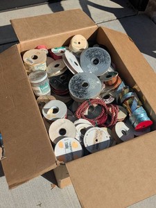 Vintage Minneapolis Florist Shop Ribbon Box Lot Mixed Satin Holiday Craft Spools