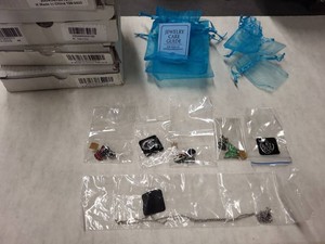 Silver Charm Pendant Lot w Chain Butterfly Heart Palette Angel