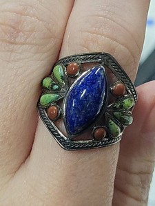Sterling Silver Lapis Ring Size 9