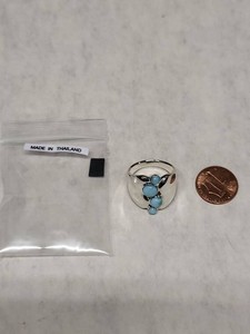 Larimar Sterling Silver Multi Stone Ring Size 9 Thailand 925 NK