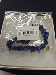 Lapis Chip Stretch Bracelet Blue Stone Beaded Elastic Bracelet